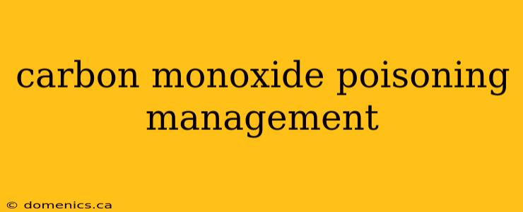 carbon monoxide poisoning management