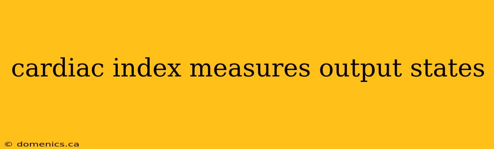 cardiac index measures output states