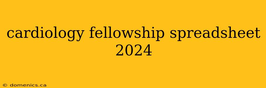 cardiology fellowship spreadsheet 2024