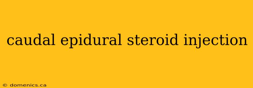 caudal epidural steroid injection
