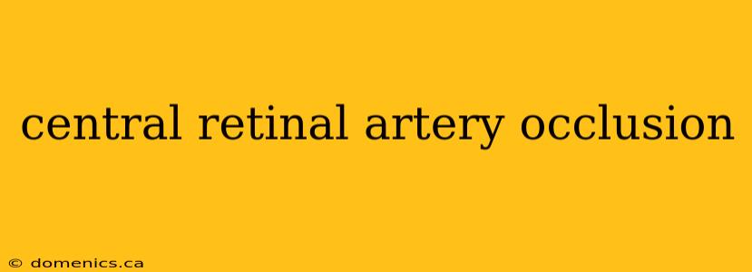 central retinal artery occlusion