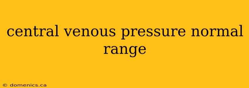 central venous pressure normal range