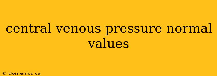 central venous pressure normal values