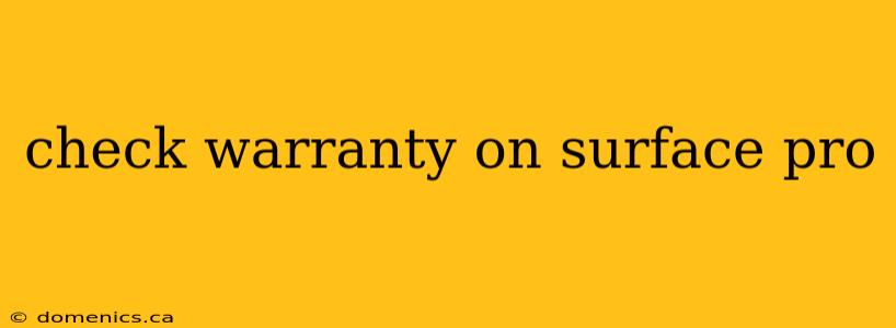 check warranty on surface pro