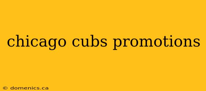 chicago cubs promotions