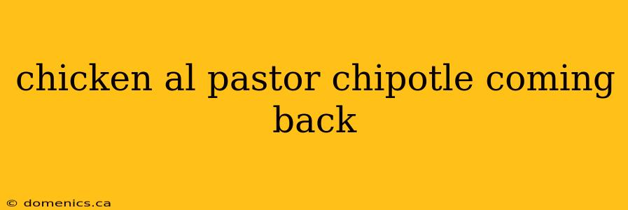 chicken al pastor chipotle coming back