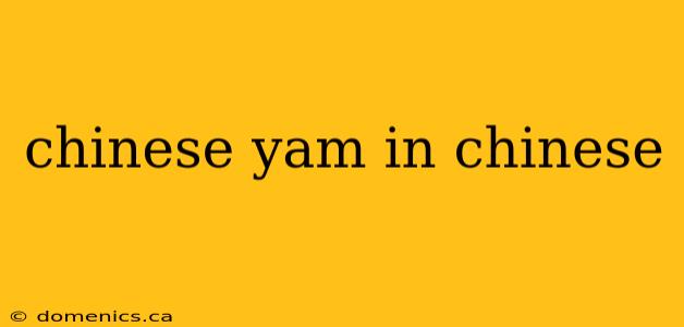 chinese yam in chinese