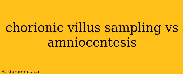 chorionic villus sampling vs amniocentesis