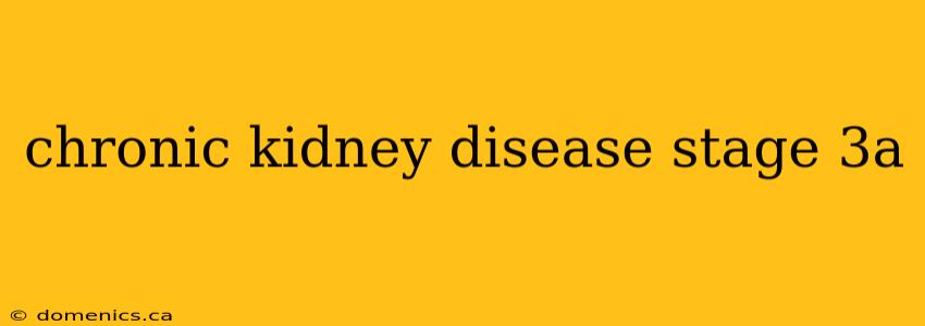 chronic kidney disease stage 3a