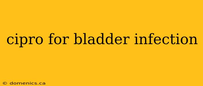 cipro for bladder infection