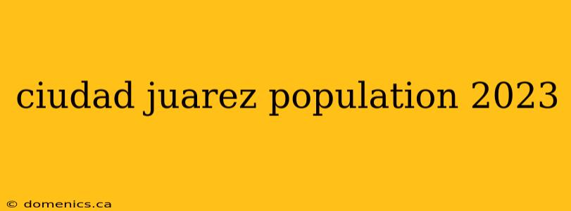 ciudad juarez population 2023