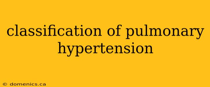 classification of pulmonary hypertension