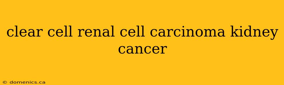 clear cell renal cell carcinoma kidney cancer