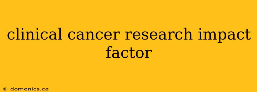 clinical cancer research impact factor