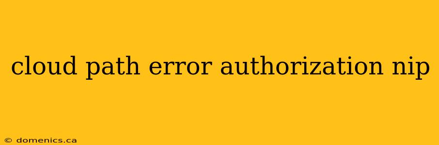 cloud path error authorization nip