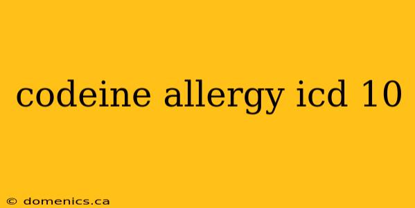 codeine allergy icd 10
