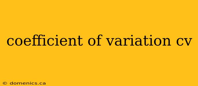 coefficient of variation cv