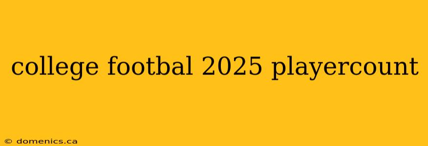 college footbal 2025 playercount