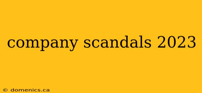 company scandals 2023