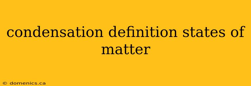 condensation definition states of matter