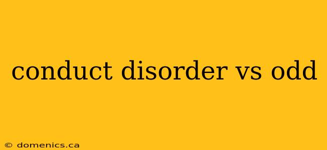 conduct disorder vs odd