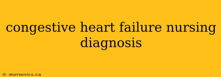 congestive heart failure nursing diagnosis