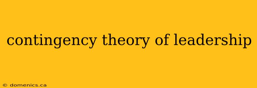 contingency theory of leadership