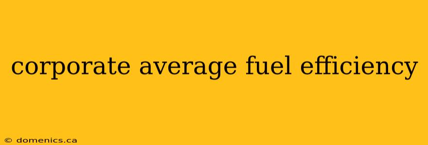 corporate average fuel efficiency