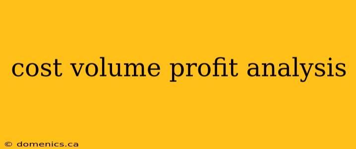 cost volume profit analysis