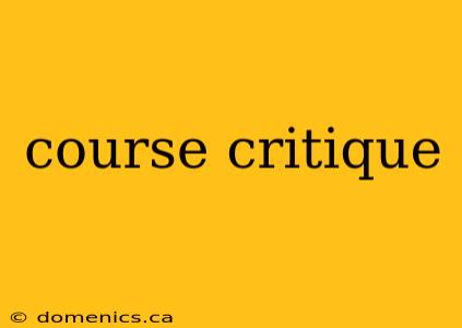 course critique