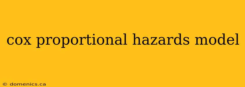 cox proportional hazards model