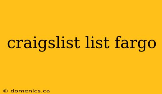 craigslist list fargo