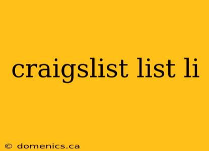 craigslist list li