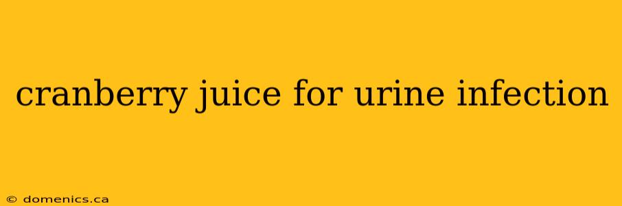 cranberry juice for urine infection