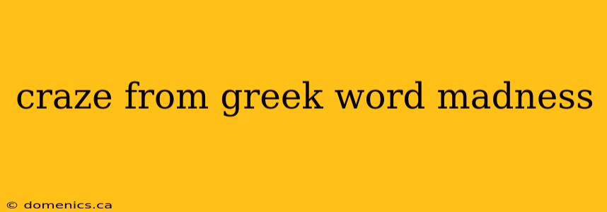 craze from greek word madness