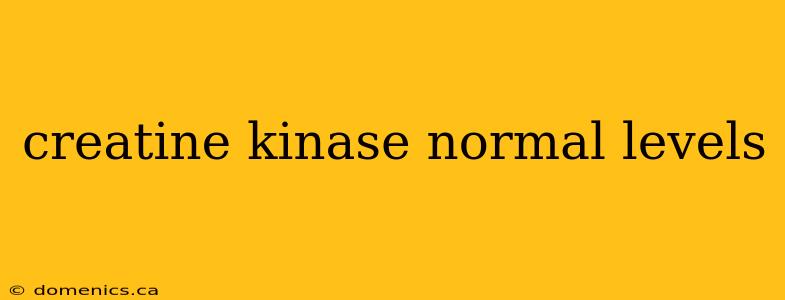 creatine kinase normal levels