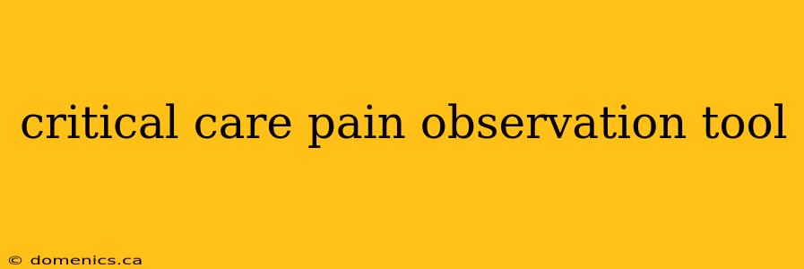 critical care pain observation tool