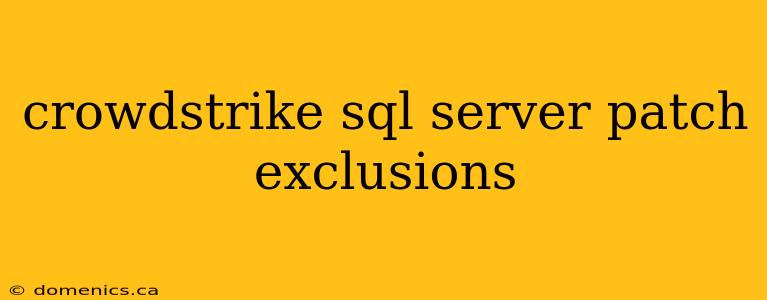 crowdstrike sql server patch exclusions