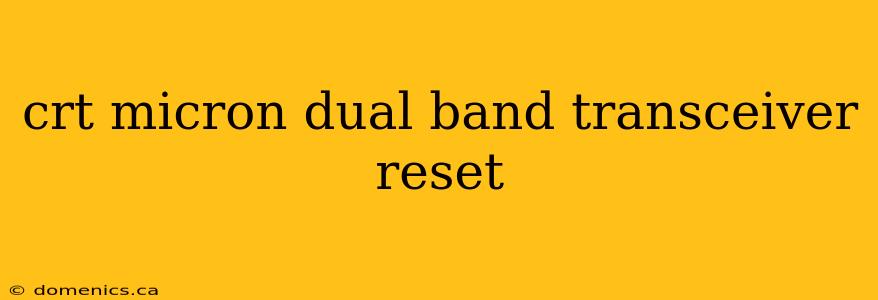 crt micron dual band transceiver reset