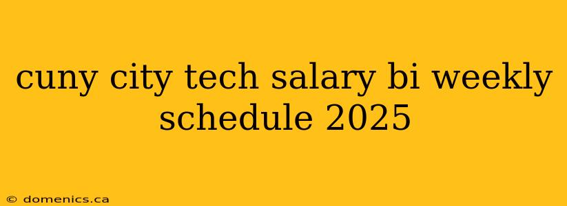 cuny city tech salary bi weekly schedule 2025