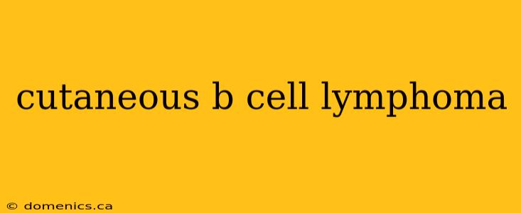 cutaneous b cell lymphoma