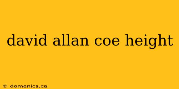 david allan coe height