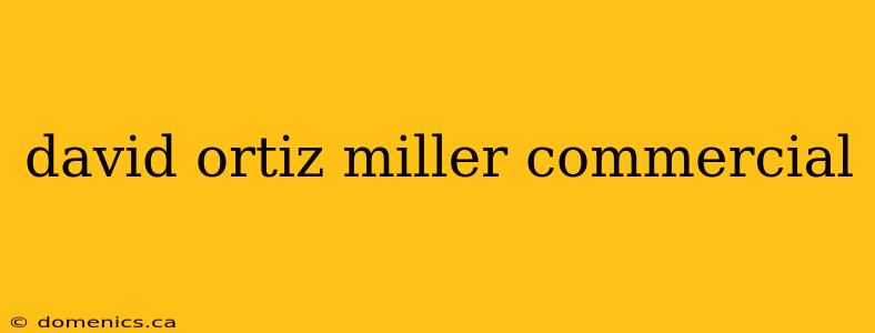 david ortiz miller commercial