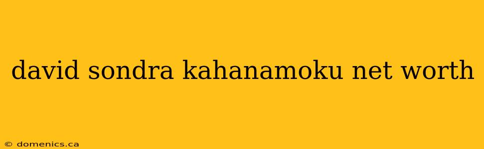 david sondra kahanamoku net worth