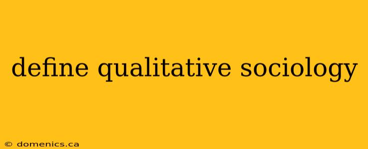 define qualitative sociology