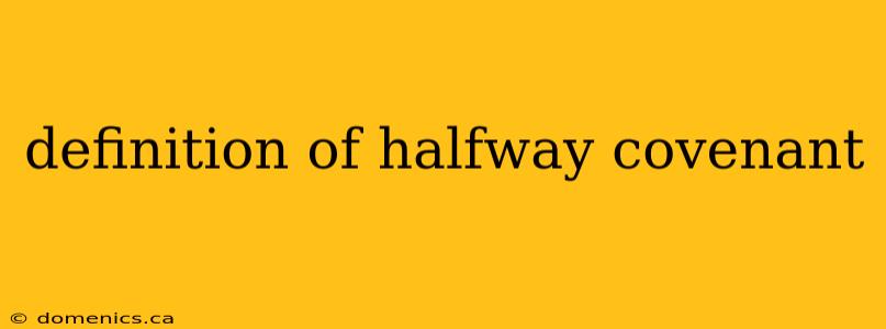 definition of halfway covenant