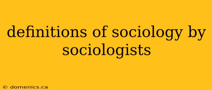 definitions of sociology by sociologists