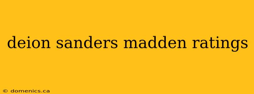 deion sanders madden ratings