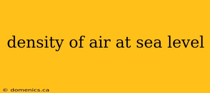 density of air at sea level