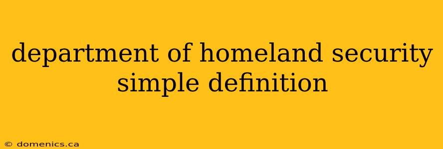 department of homeland security simple definition